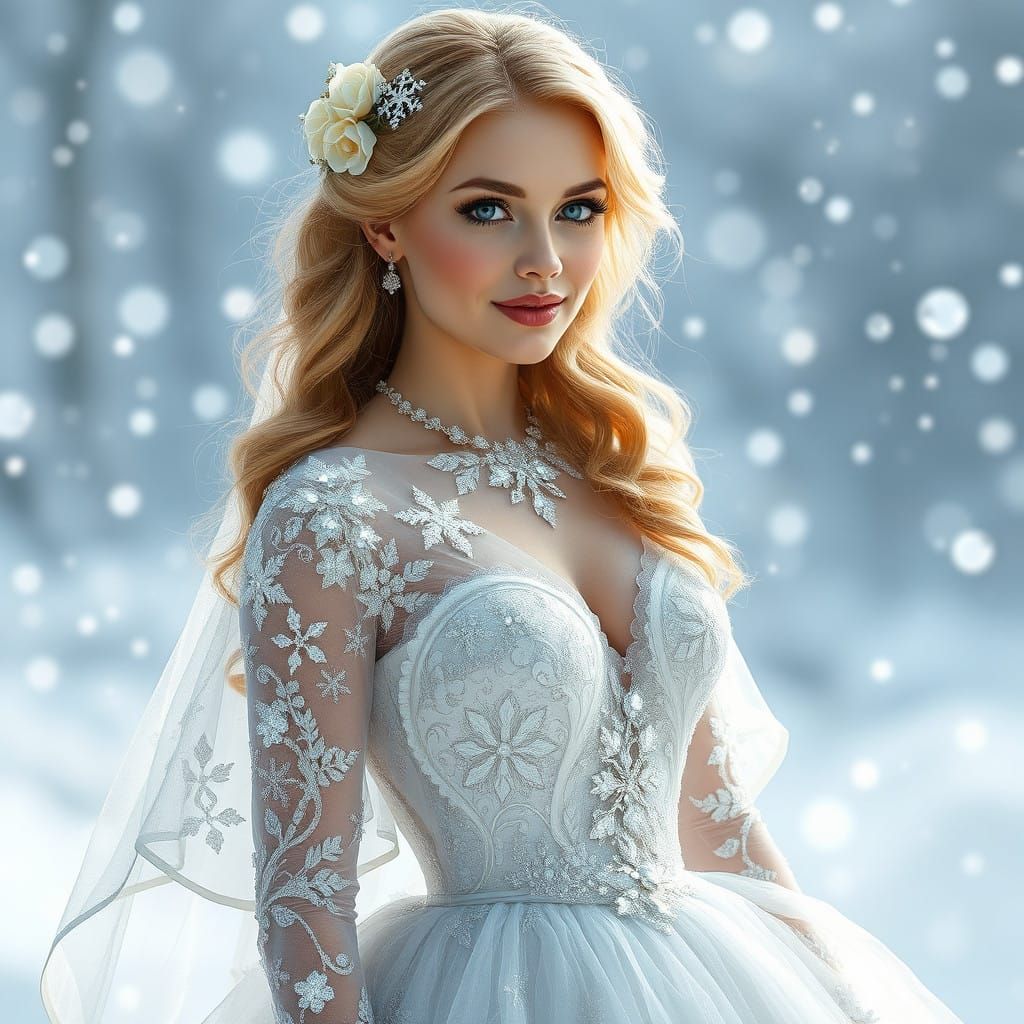 Winter Bride in Enchanted Gown