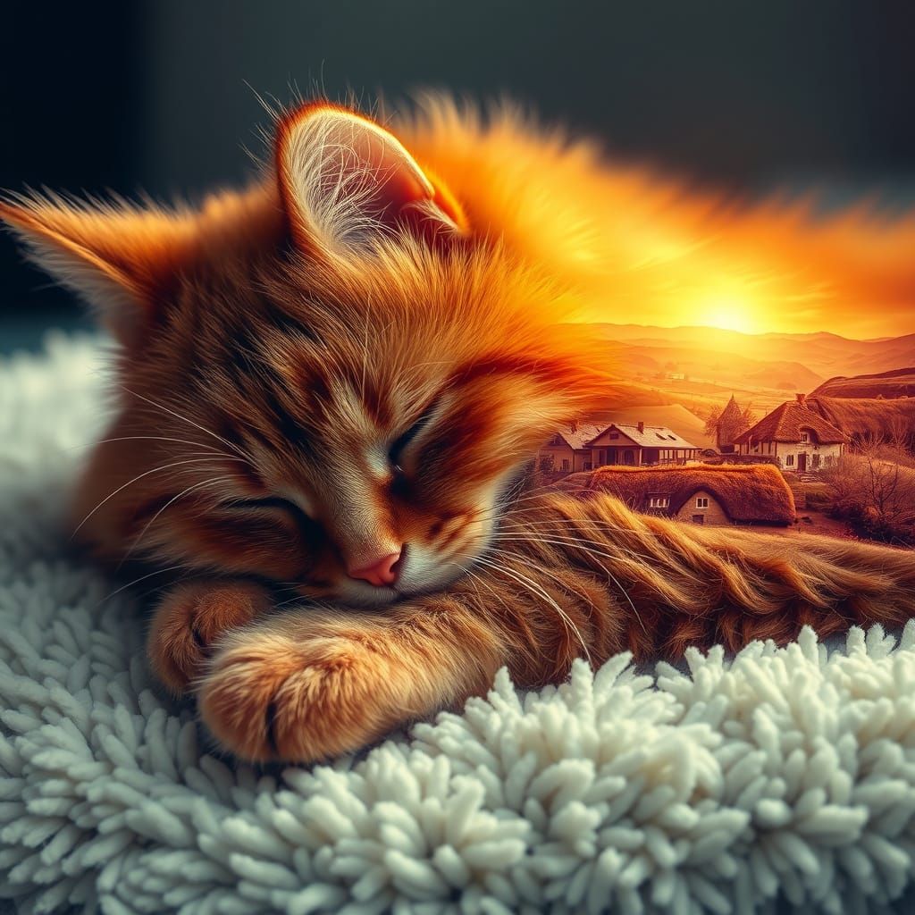 Hidden Village Cat Dreamscape