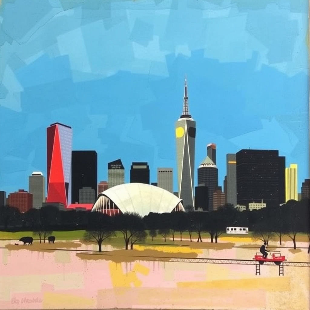 Hedgehog City Skyline: A Fusion of Art Styles