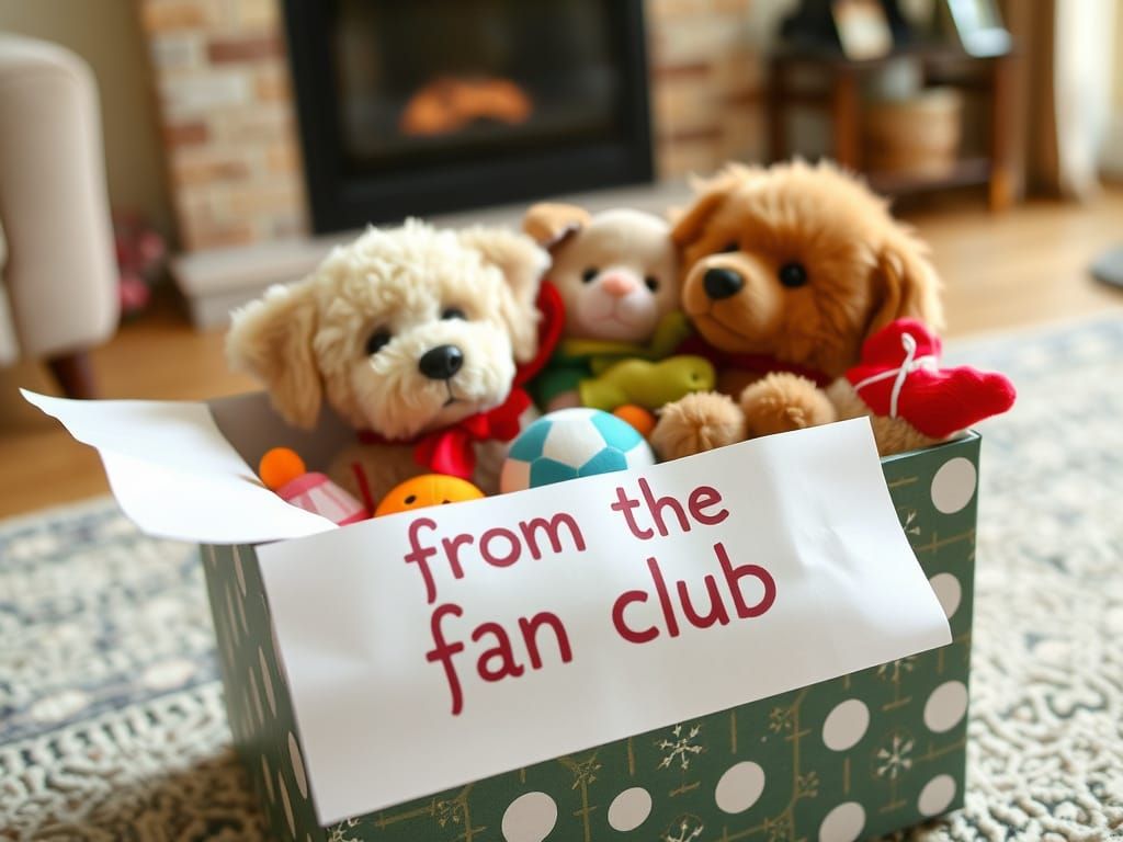 Joyful Pet Gifts in a Cozy Living Room Scene