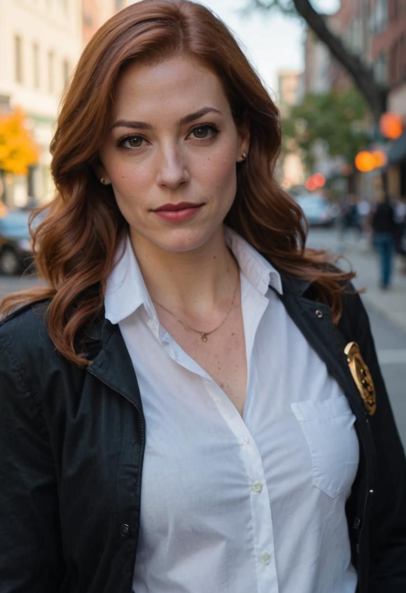 Detective in City Street Halloween Scene