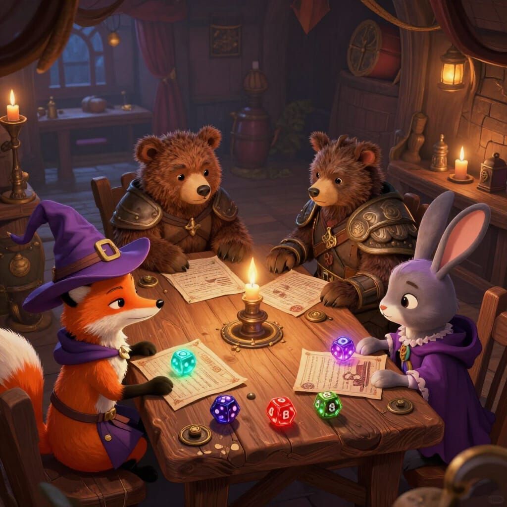 Adorable Animals Play Dungeons & Dragons in Fantasy Tavern
