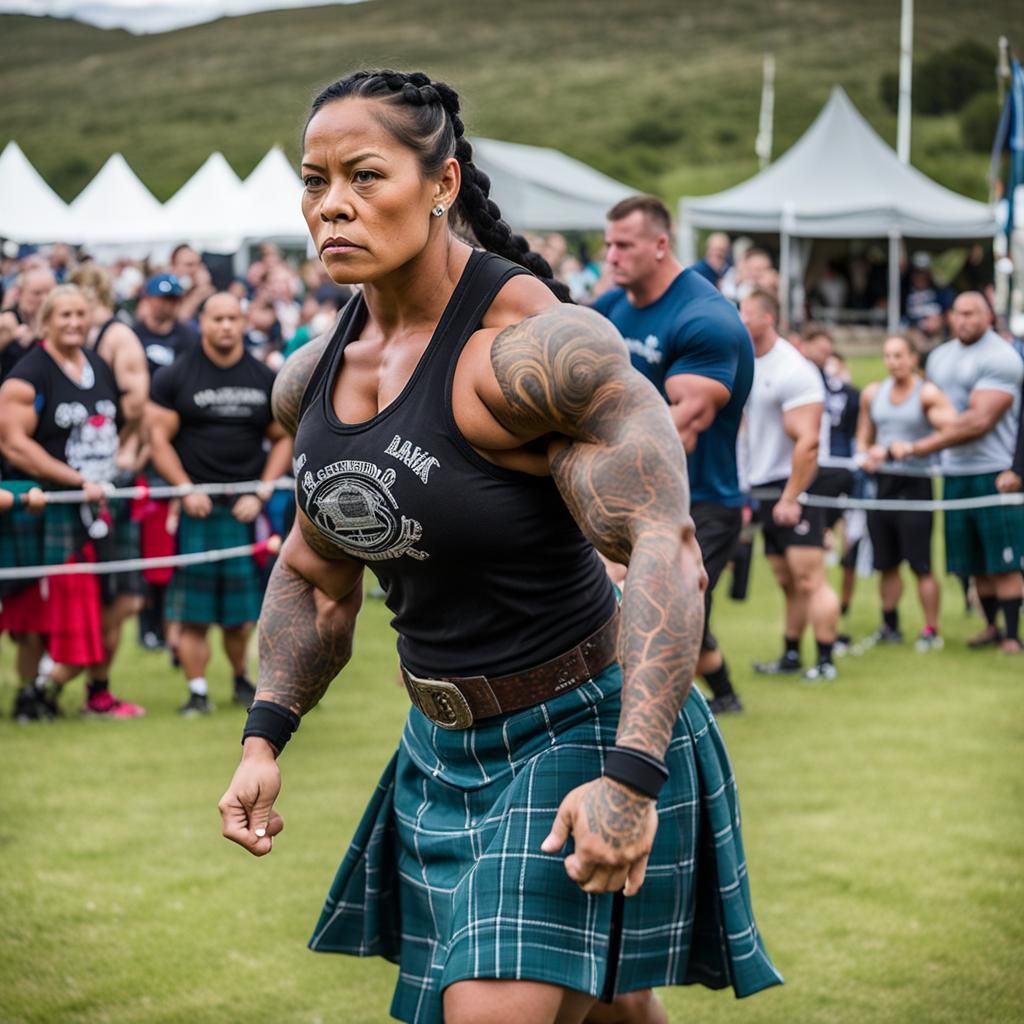 Tongan Athlete at Highland Games