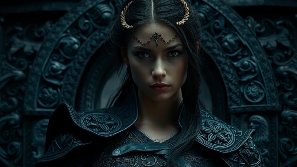 Hyperrealistic Dark Archer in Somber Celtic Setting