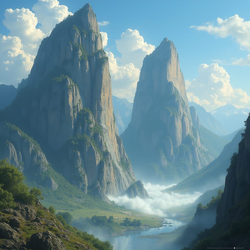 Floating Mountain of Eternity in the Skies