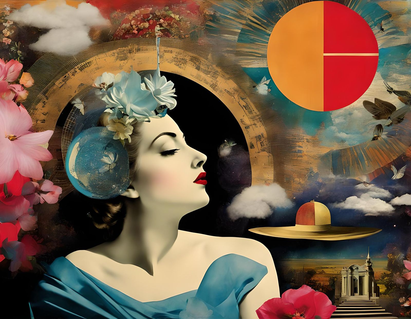 Surreal Decoupage Dreamscape in Dada Style