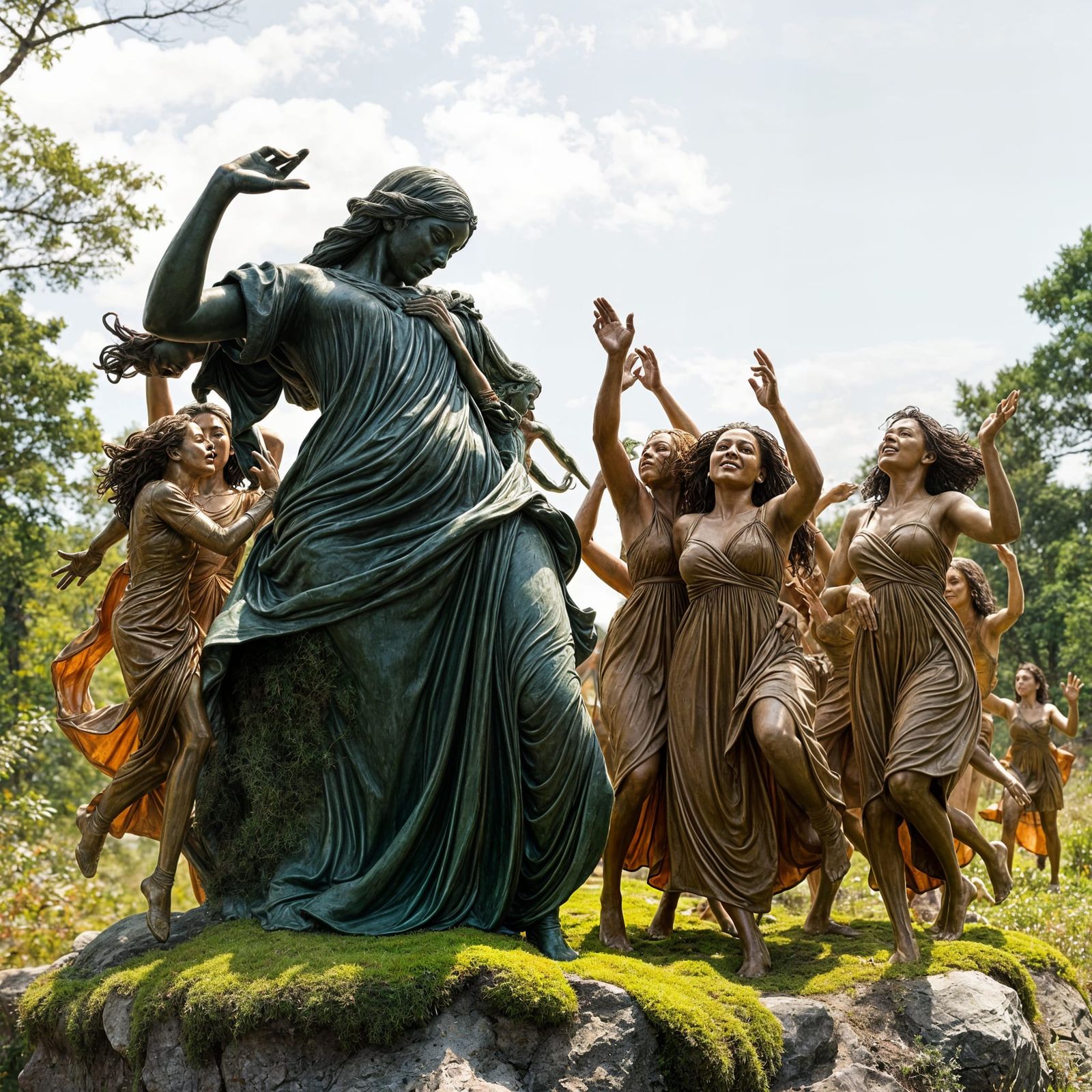 Dazzling Bronze Statue in Whimsical Dance