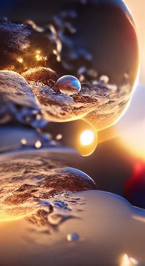 Radiant Planet Shining in Space: 3D Render