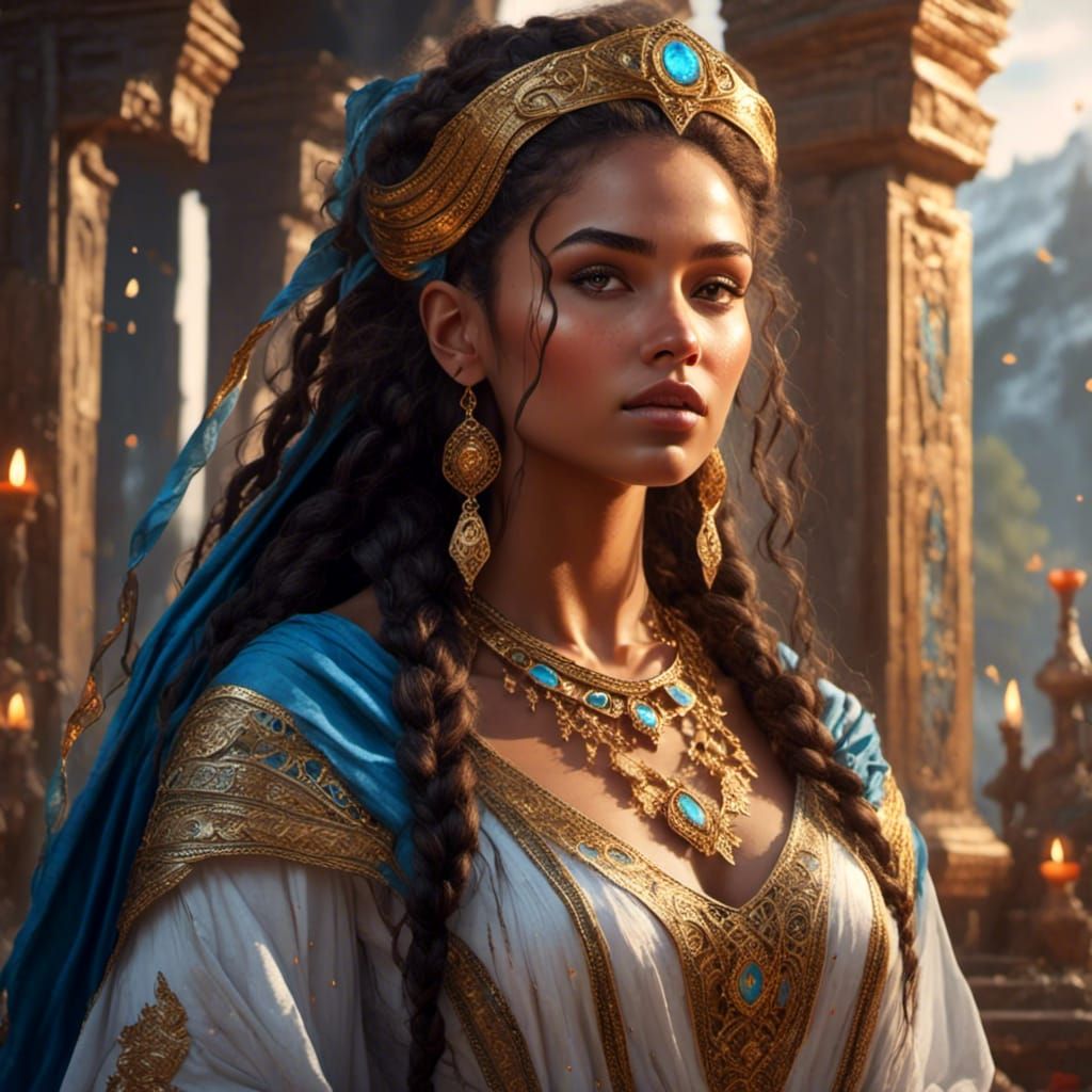 Beautiful Theban Princess Semele: Hyperrealistic Portrait