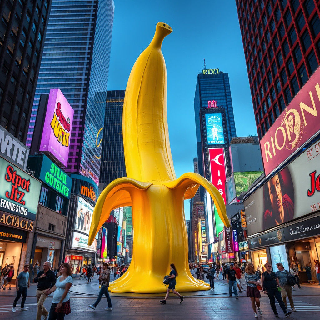 Giant banana statue in the city