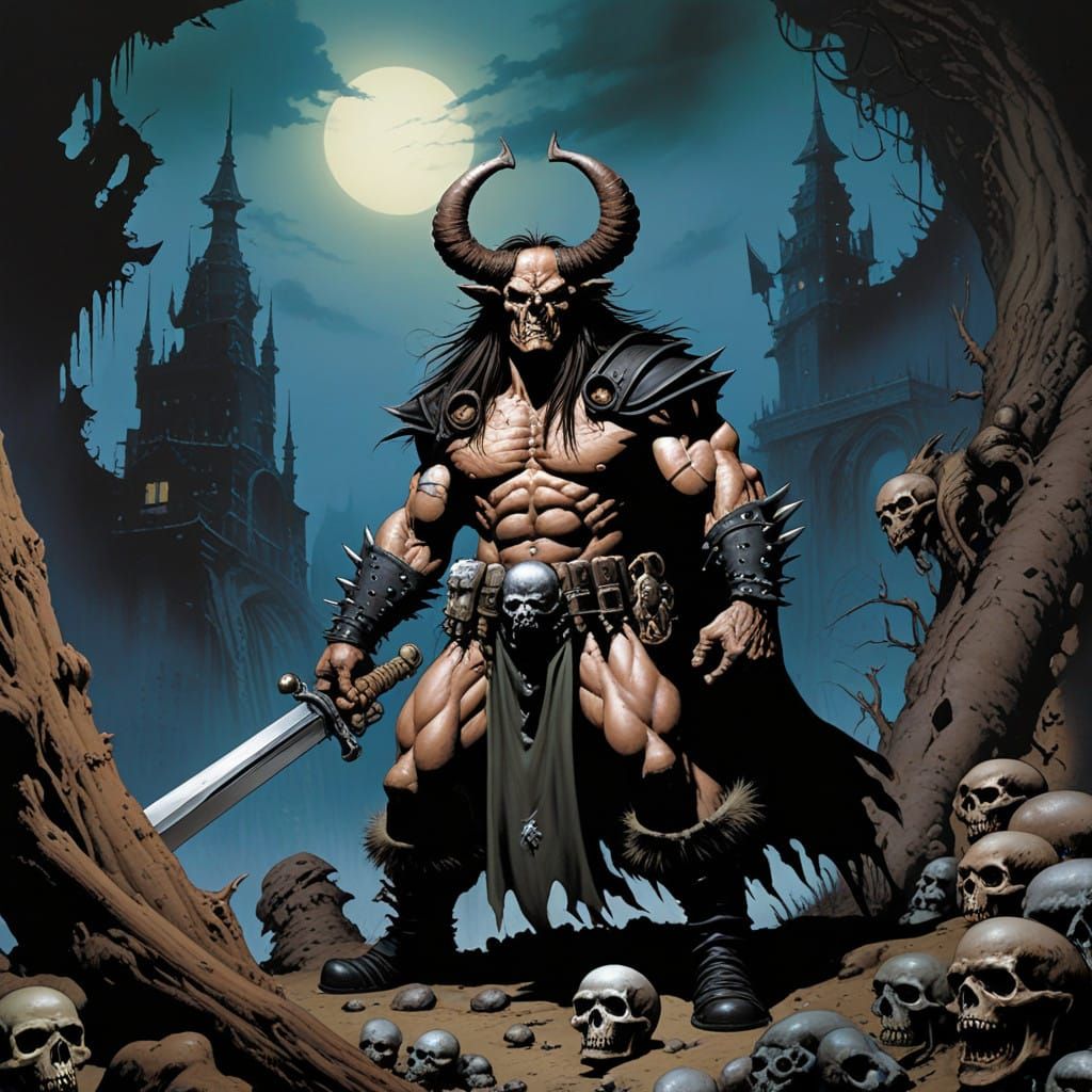 Grimdark Fantasy Art in Dark Medieval Style