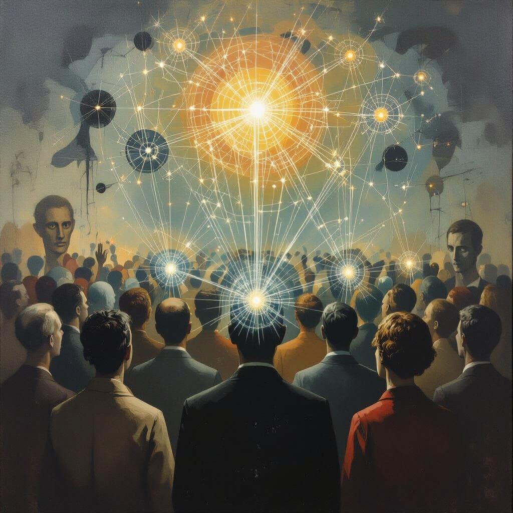 Surreal Oil Painting of Over-Calibrated Consciousness