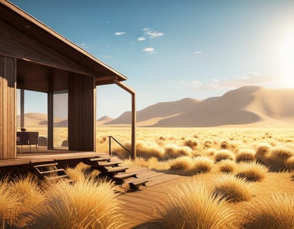 Open Air Rest Stop in Vast Grassy Expanse