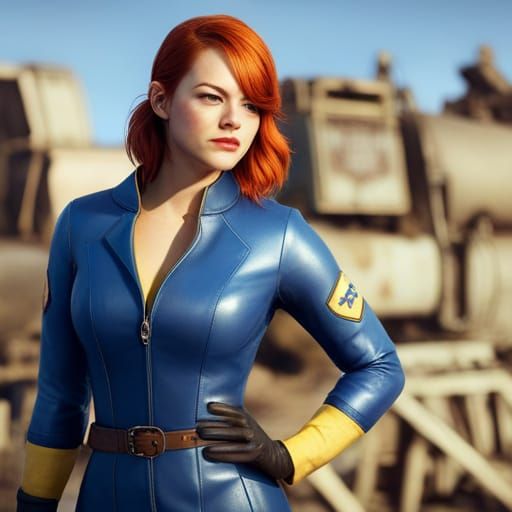Vault Girl in Wasteland: A Fallout 4 Portrait