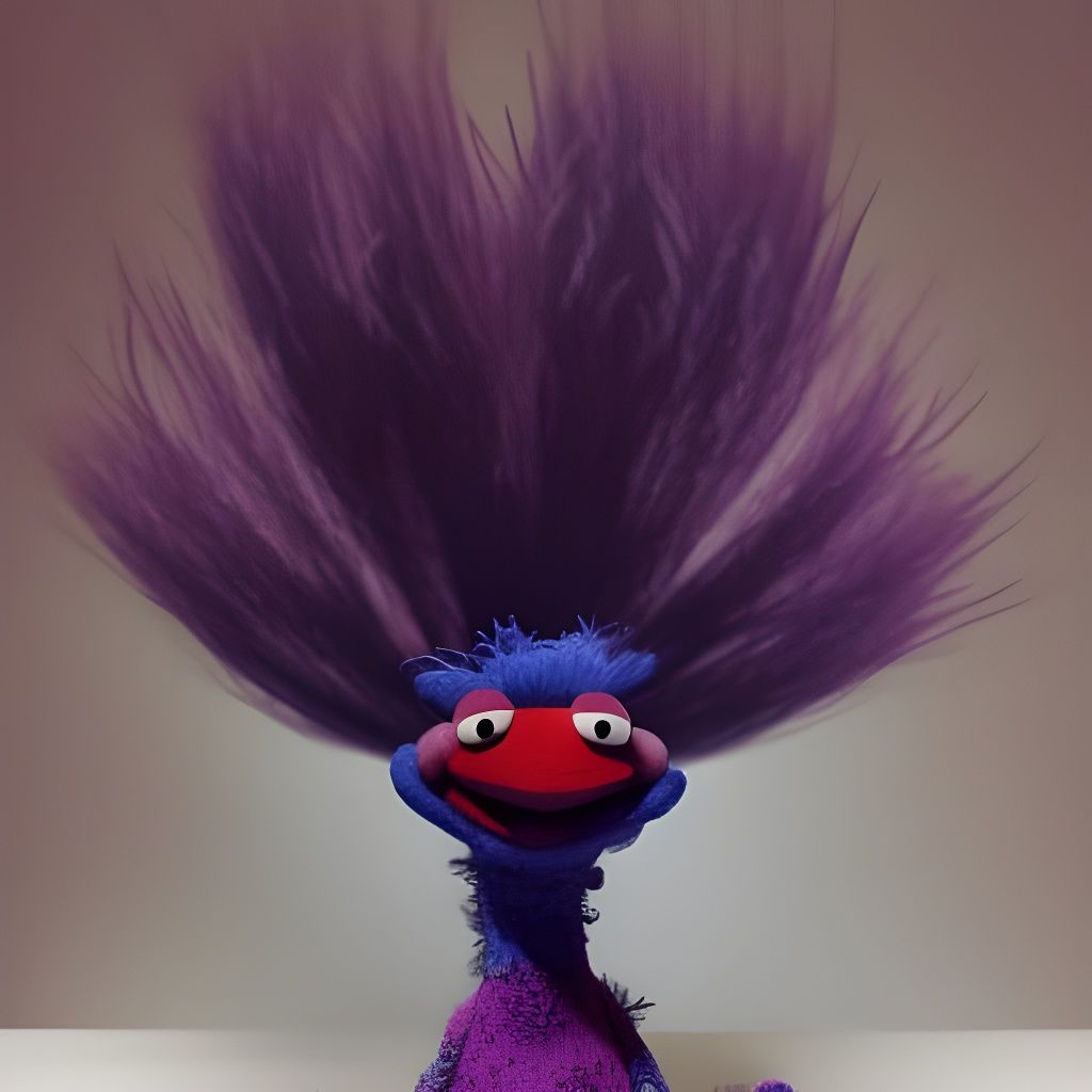 Mythical Muppet Fraggle-Inspired Flower Creature Art