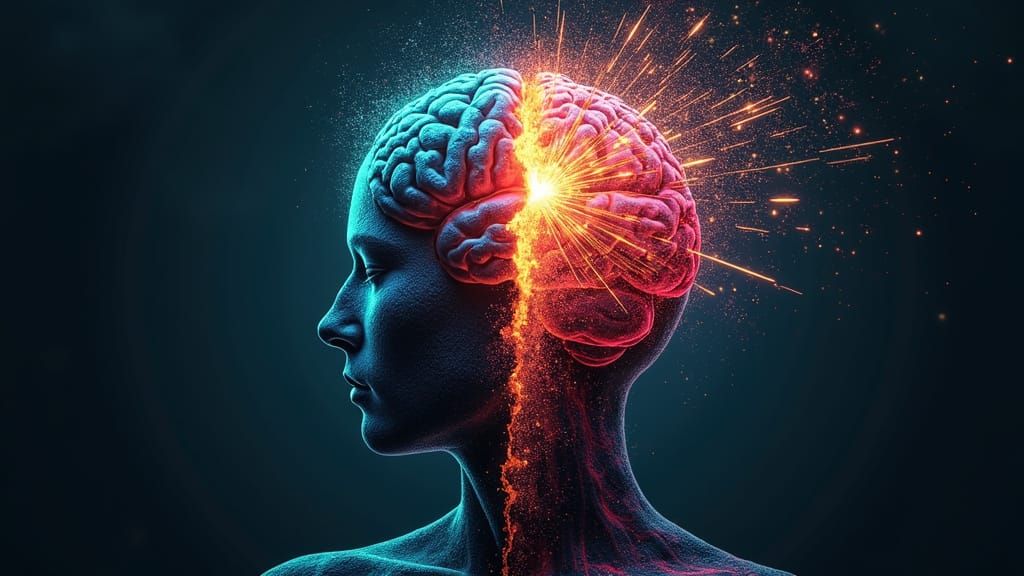 Brain Destroyed by Phone: Symbolic Digital Art