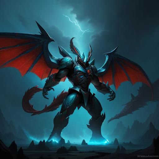 Salamence and Buzzwole Fusion as Digital Art