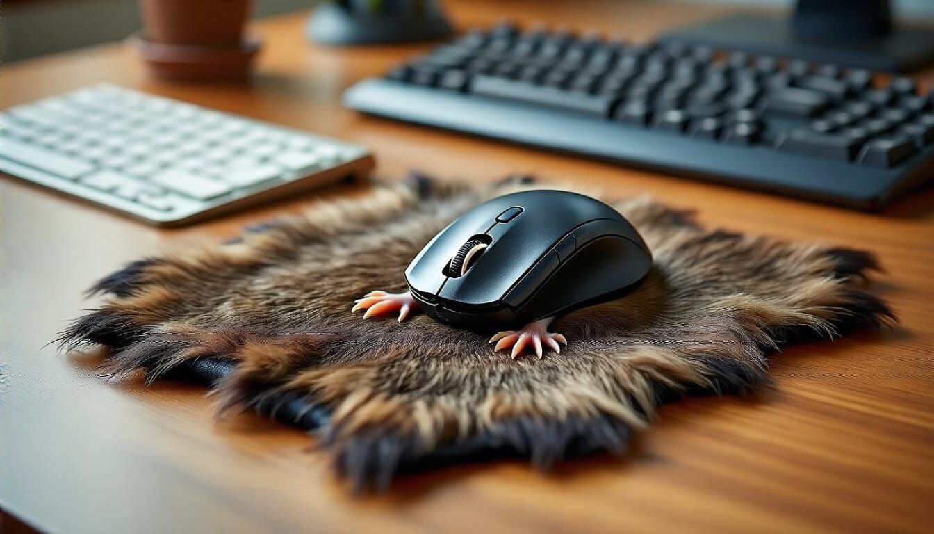 Darkly Comic Mouse Pad: A Tiny Mouse Pelt Trophy