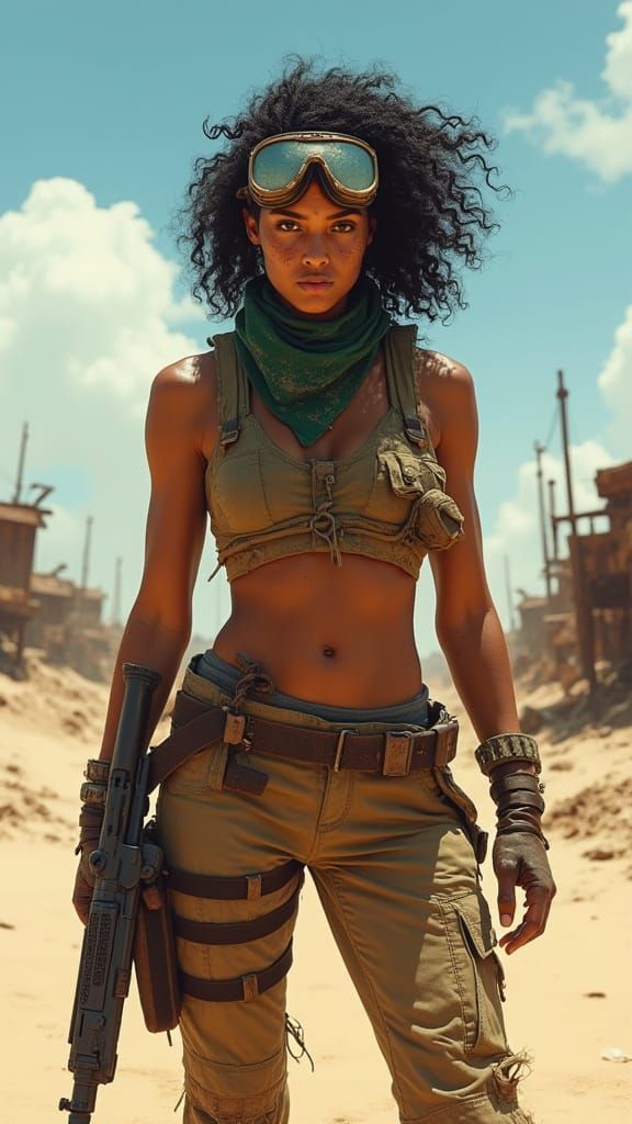 Desert Warrior Embracing the Sun with Resilience