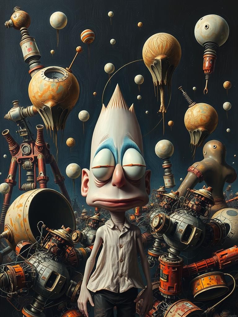 Stewie Griffin in Abstract Dystopian Surrealism
