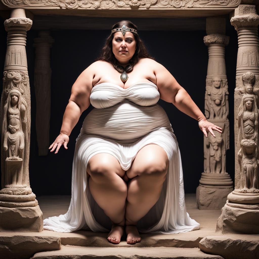 Goddess as Temple Priestess in Detailed Matte Painting