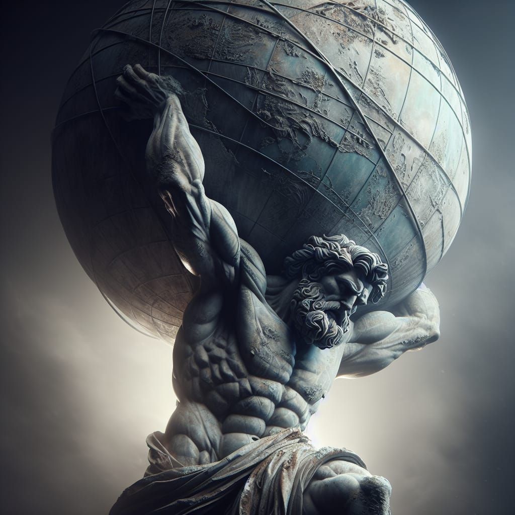 Colossal Atlas Statue Bearing Celestial Sphere