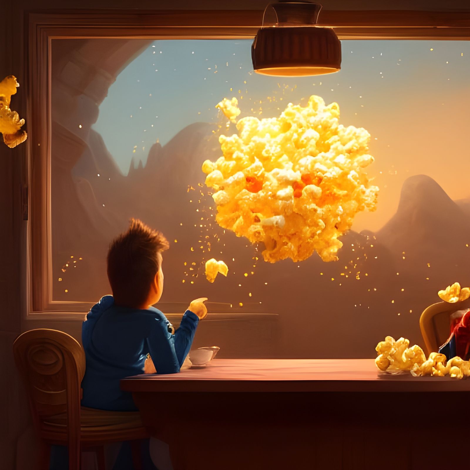 Jam Peter Eating Popcorn in Detailed Digital Art