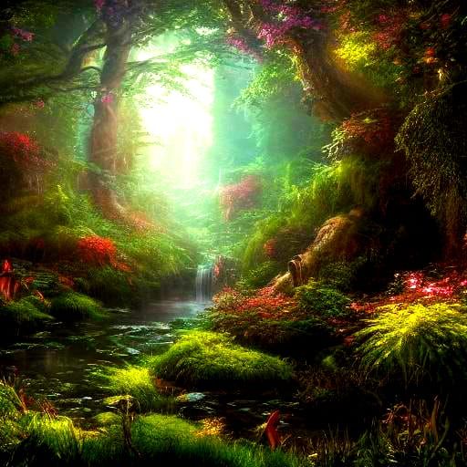 Enchanted Fairies Dance Around Tree in Rainforest