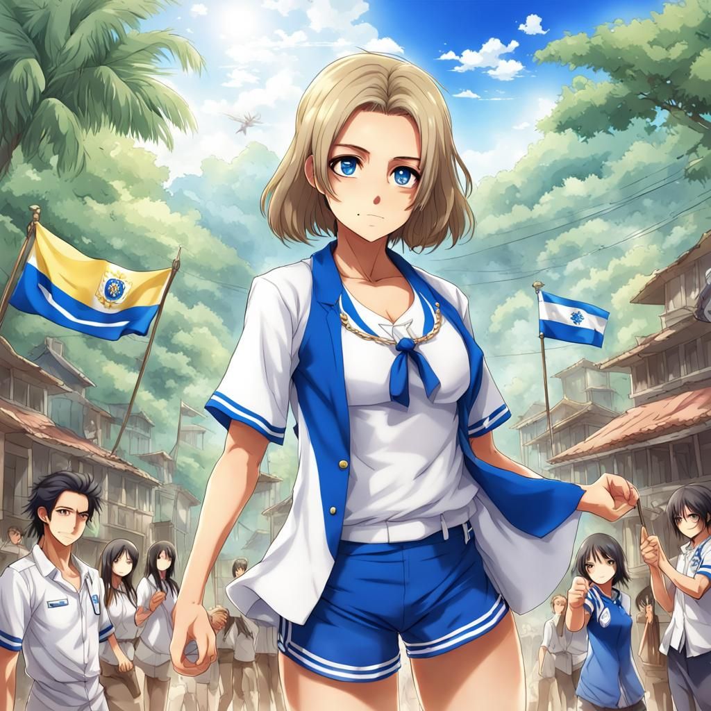 El Salvador Personified in Anime Style