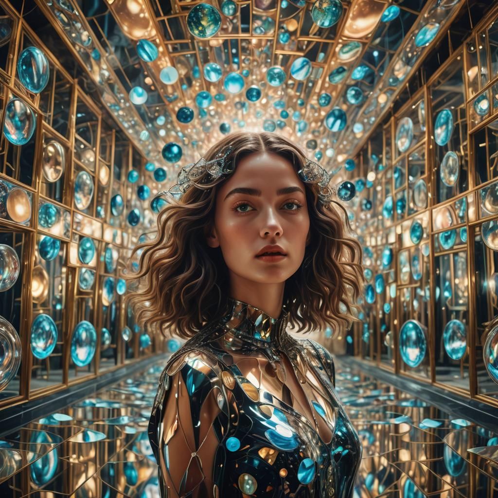 Cosmic Woman in Infinite Mirror Reflections
