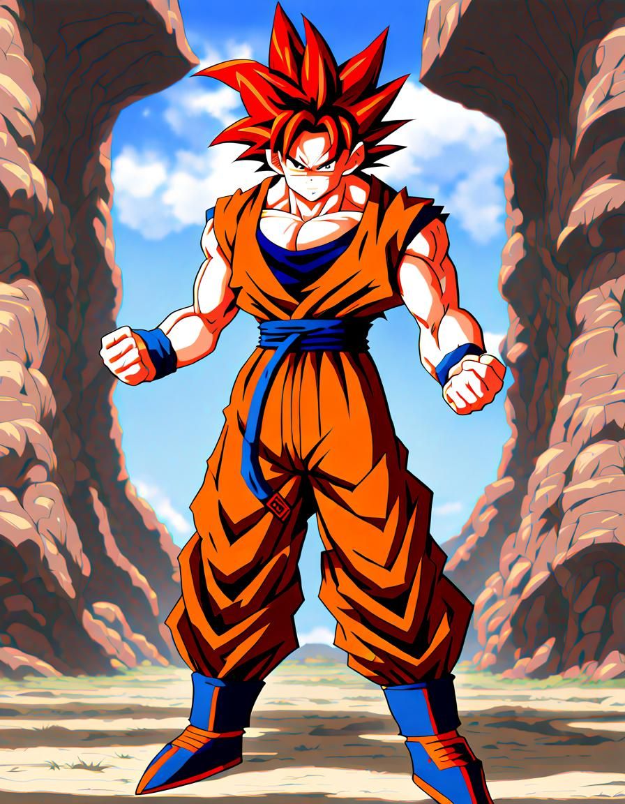 Red-Haired Figure with Monkey Tail, Full Body View