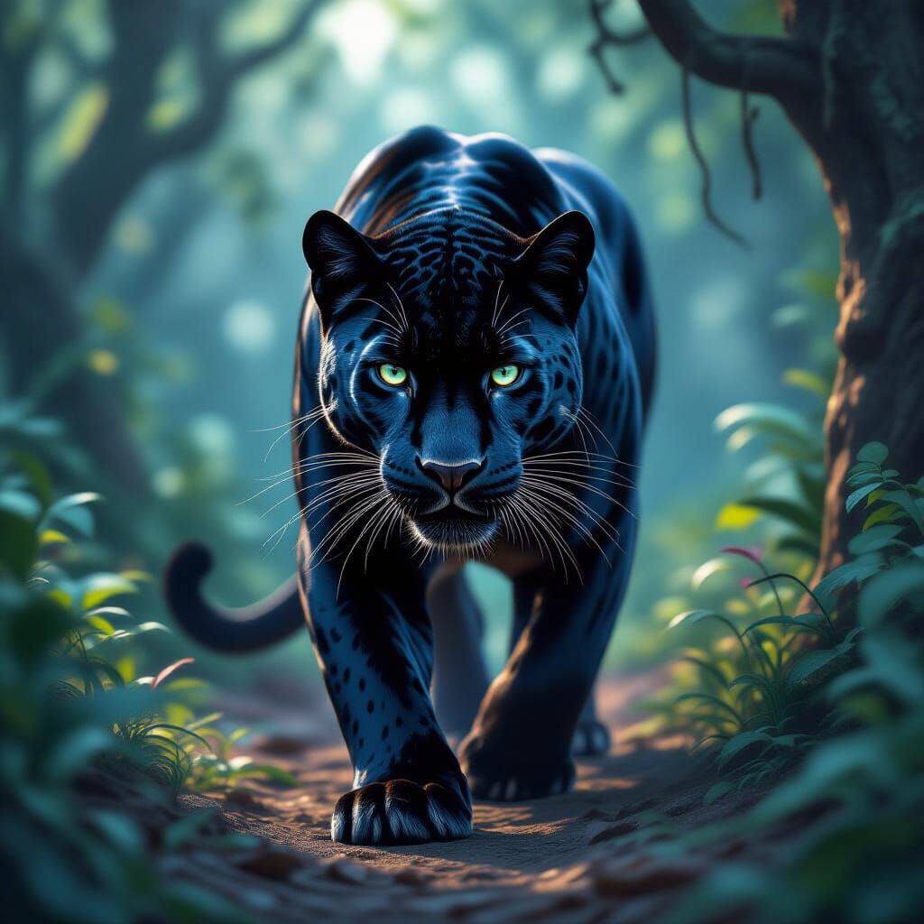 Black Panther in Fantasy Setting Concept Art