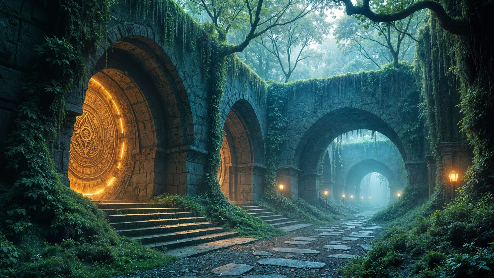 Jungle Reclaims Underground Facility with Bioluminescent Vin...