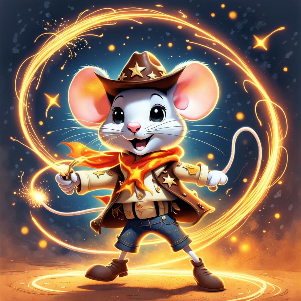 Sheriff mouse with magical lasso