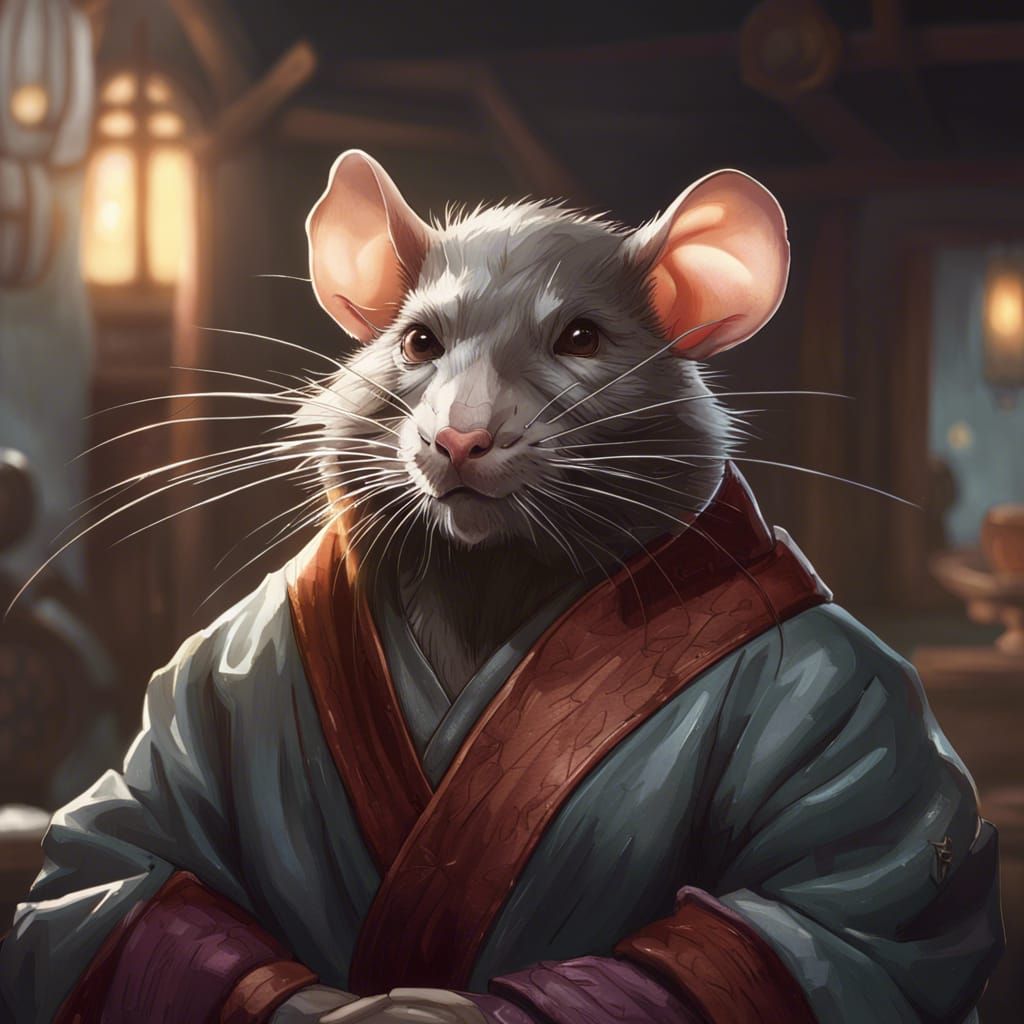Master Splinter Dojo Portrait in Art Nouveau Style