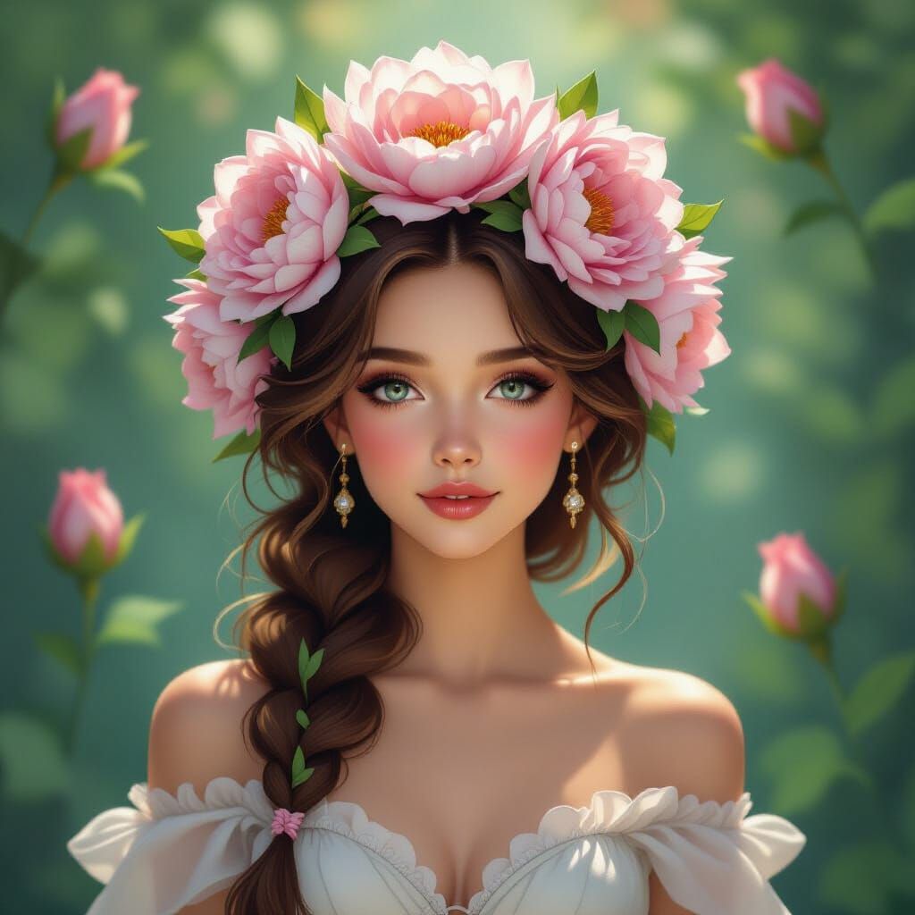 Flower Princess with Crown Petals and Shadow Courtiers