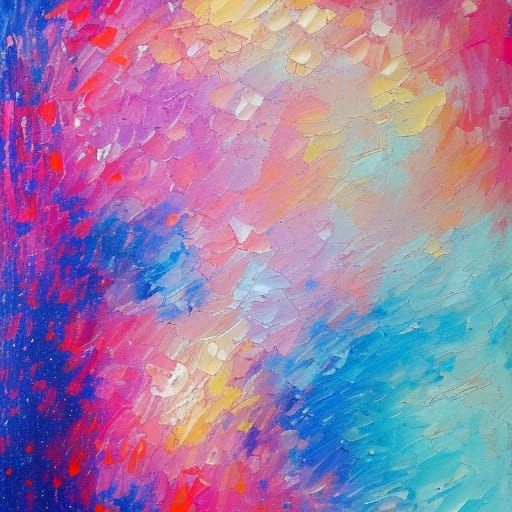 Pink Galaxy in Expressionist Oil Painting Style