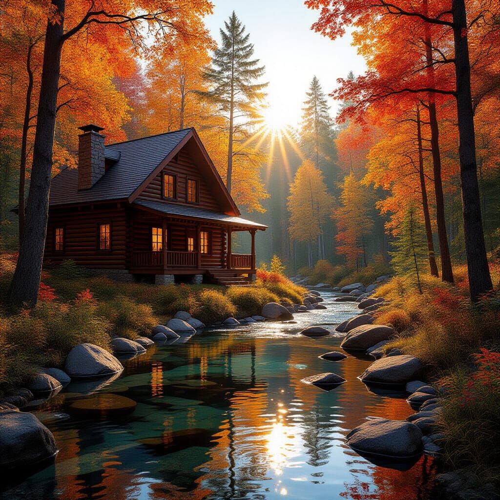 Photorealistic Autumn Cabin by Reflective Stream