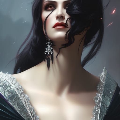 Vampire Assassin Portrait in Dark Fantasy Style