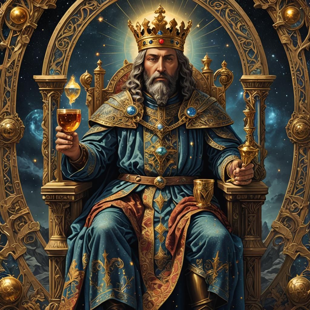 Renaissance King with Goblet Tarot Card