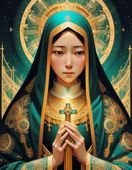 Holy Virgin Mary in Hypermaximalist Style