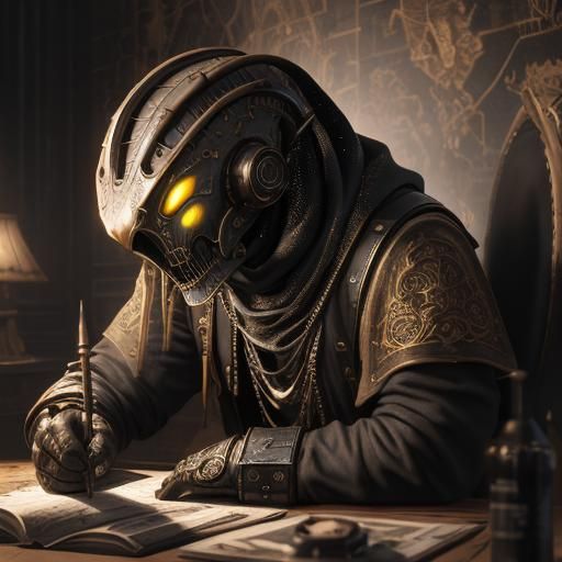 Steampunk Alien Cartographer in Detailed Digital Painting