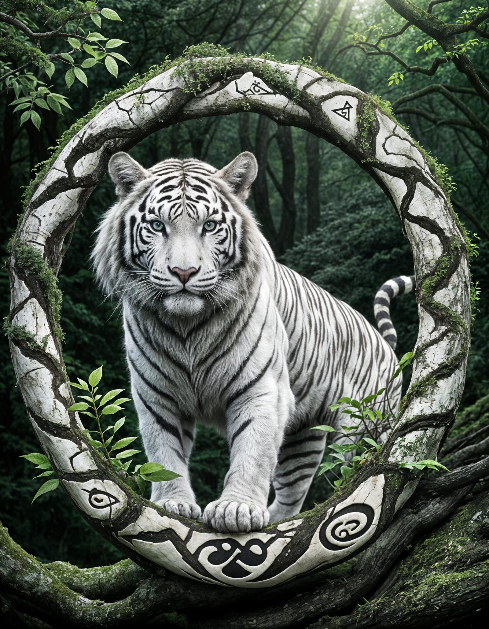 Mother Earth Goddess in Whimsical Nature Landscape with Infi...