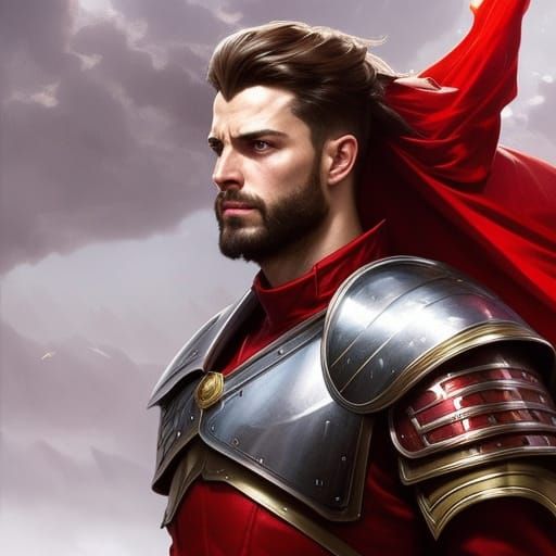 Heroic Medieval Legionnaire Portrait in Digital Art Style