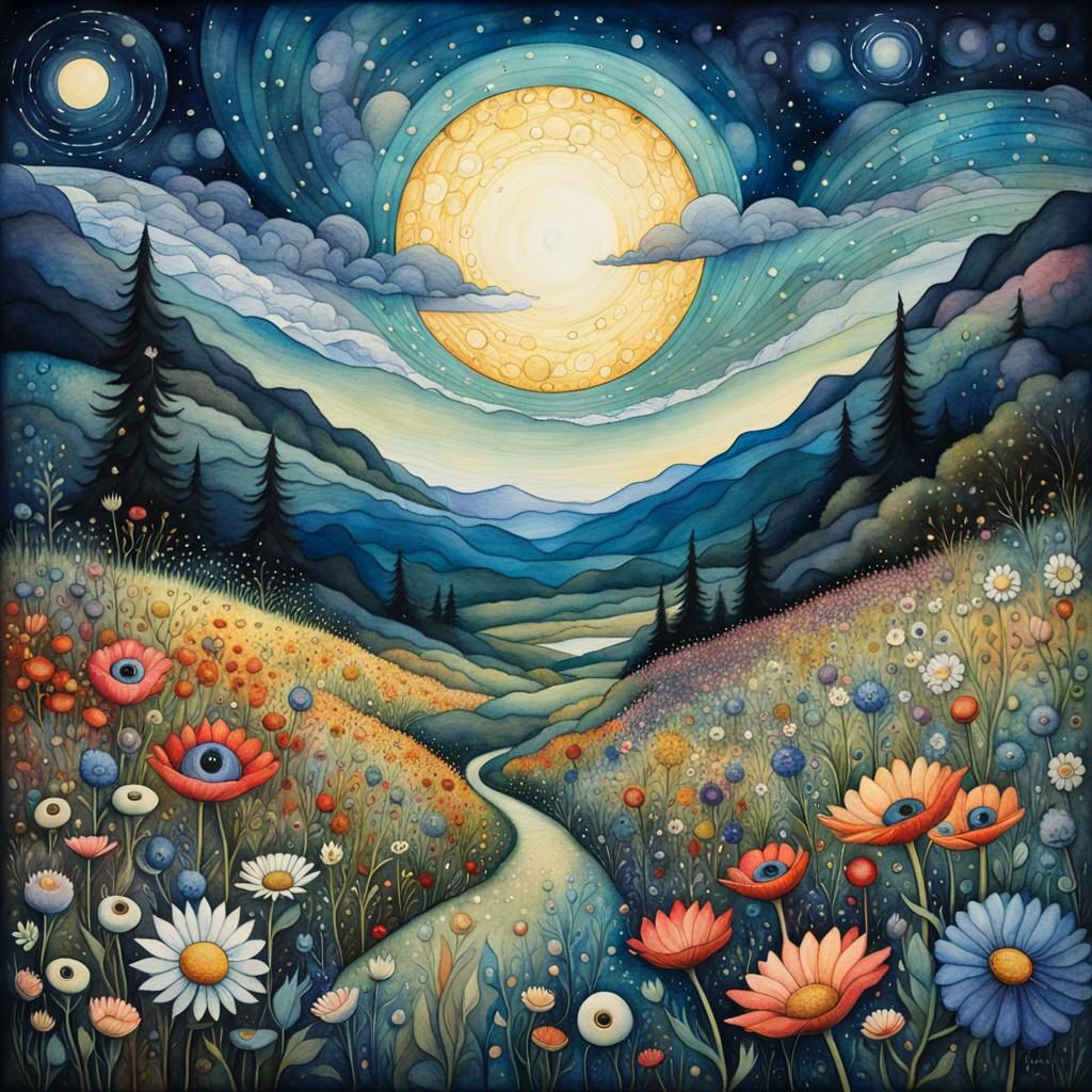 extreme close-up strolling through a field