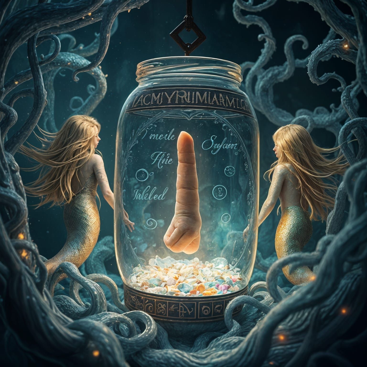 Finger in a Jar with Mermaids