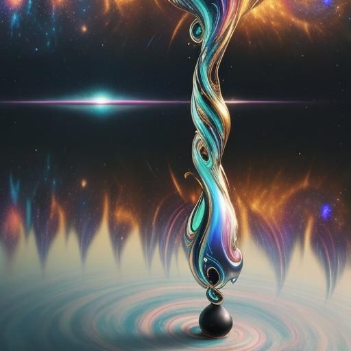 Swirling Galaxies in Surrealist Style