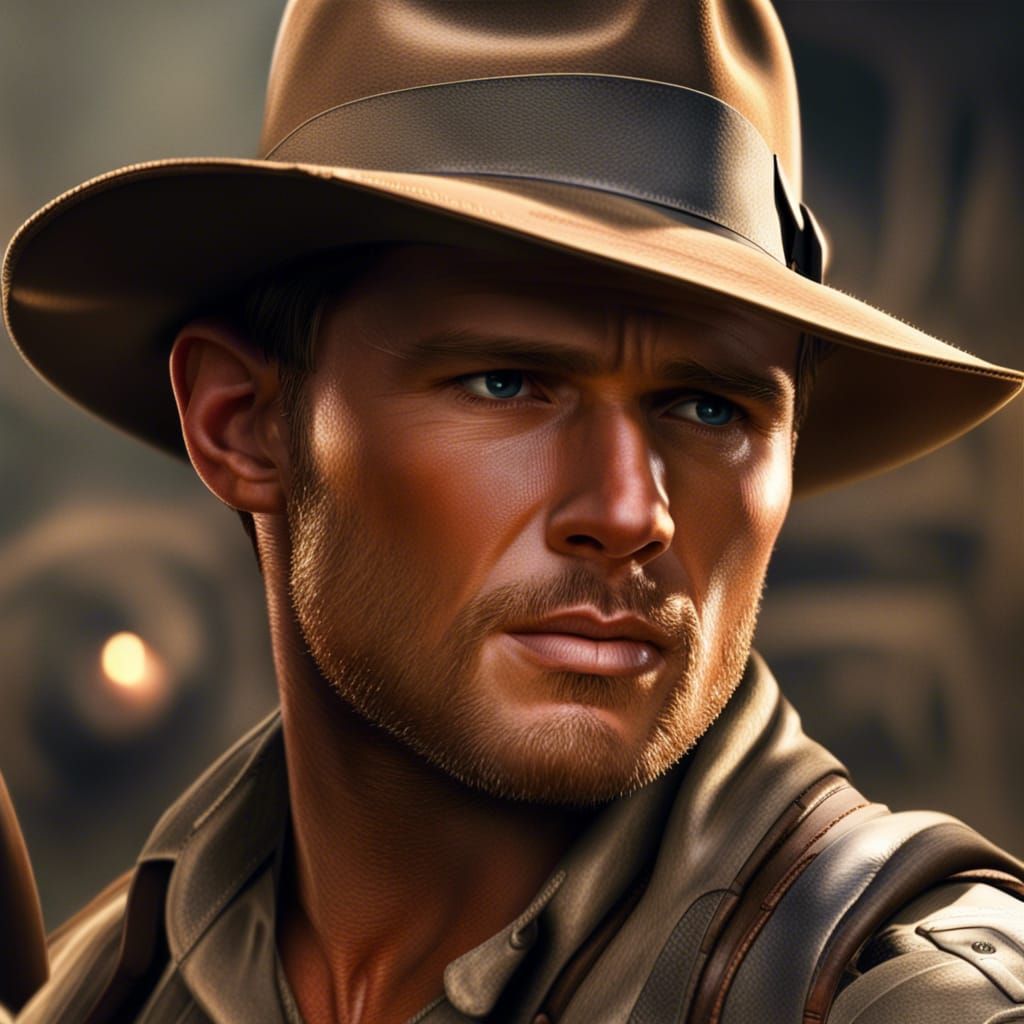 Hyperrealistic Scott Eastwood as Indiana Jones