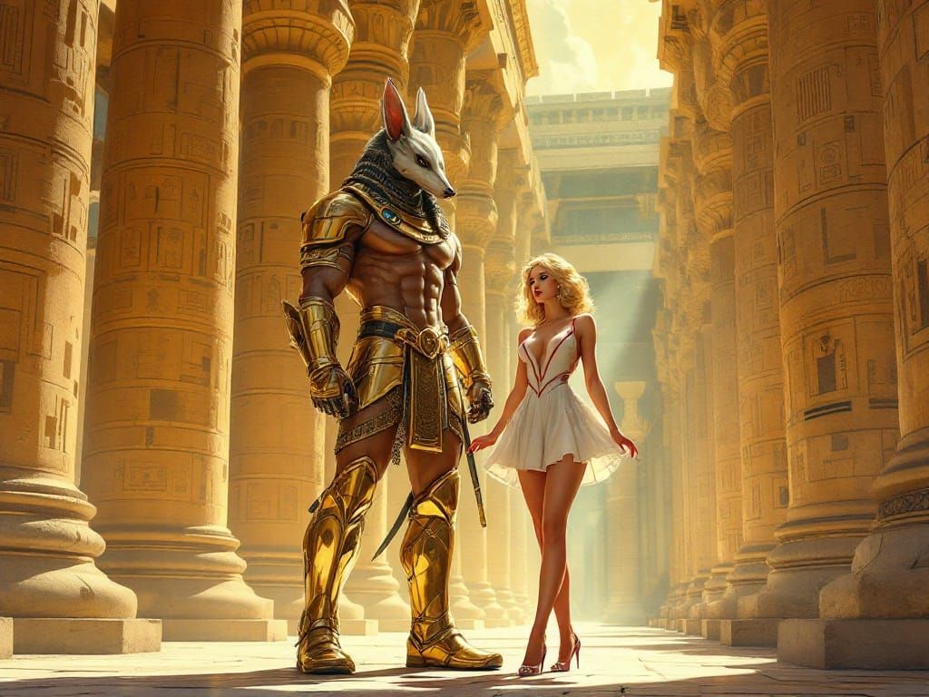 Ancient Goddess Meets Mythical Warrior in a Golden Egyptian ...