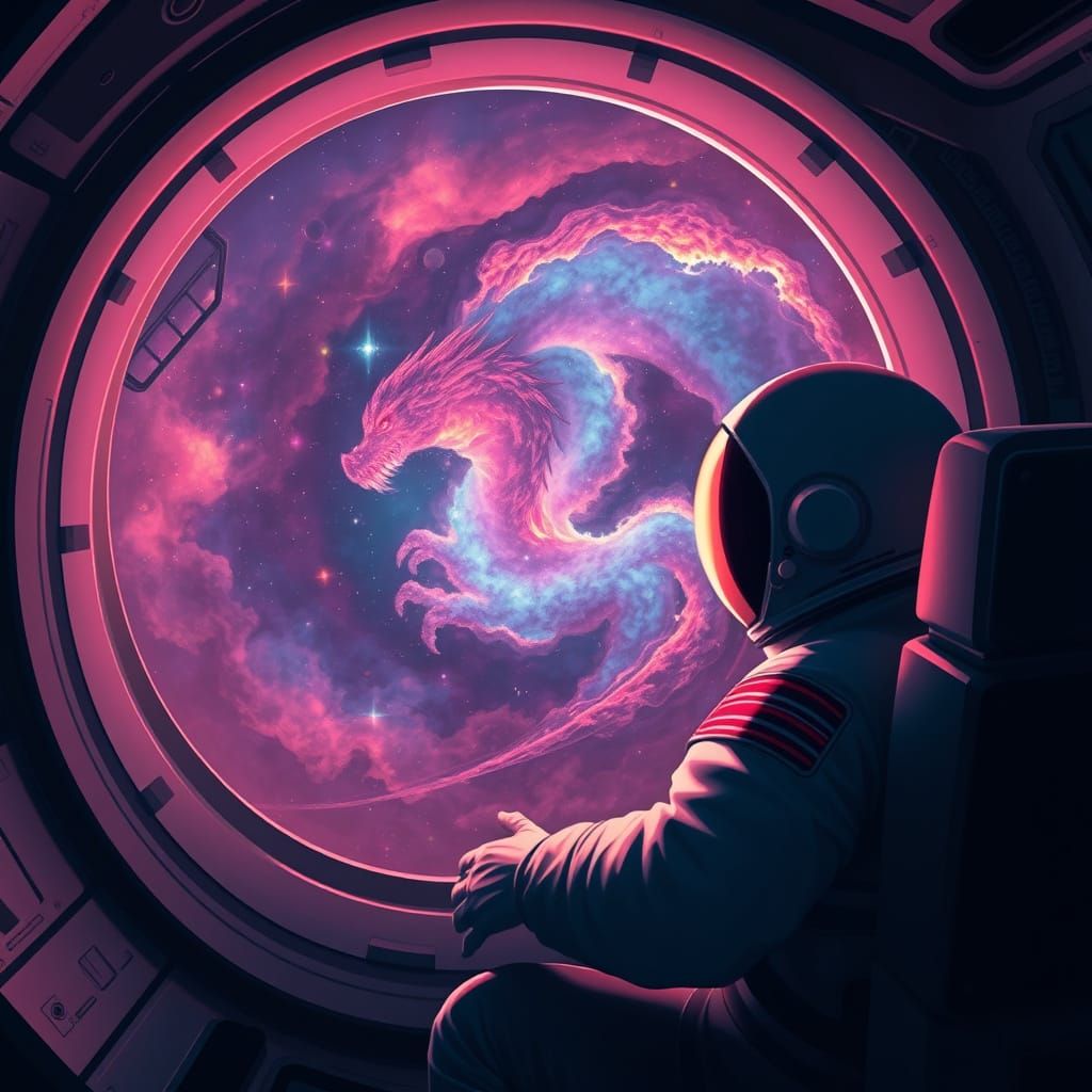 Cyberpunk Space Dragons in a Dark Galaxy